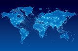 Fénylő globális hálózat relaxáló kékben
