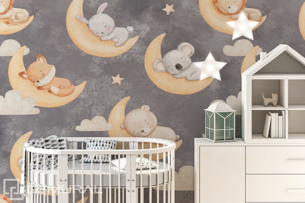 Édes álom erdei barátokkal Fotótapéta a gyermek szobájához Fotótapéta Demural