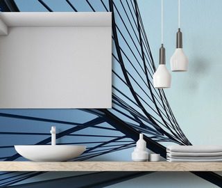 absztrakt epiteszeti vonal kek arnyalatokban fototapeta a furdoszoba fototapeta demural