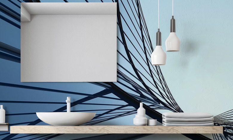 absztrakt epiteszeti vonal kek arnyalatokban fototapeta a furdoszoba fototapeta demural