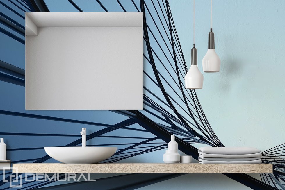 Absztrakt építészeti vonal kék árnyalatokban Fotótapéta a fürdőszoba Fotótapéta Demural