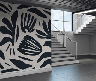 kontrasztos novenyi minta fekete feherben fototapeta viragok fototapeta demural