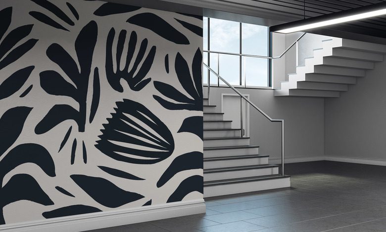 kontrasztos novenyi minta fekete feherben fototapeta viragok fototapeta demural