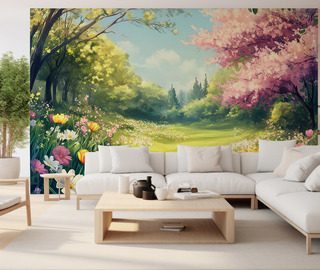 tavaszi kert viragfenyben fototapeta a nappali fototapeta demural