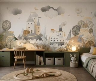 lagy ritmus es mesebeli panorama a falon fototapeta a gyermek szobajahoz fototapeta demural