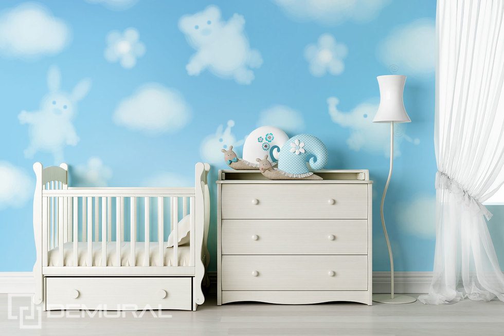 Vicces felhők Fotótapéta a gyermek szobájához Fotótapéta Demural