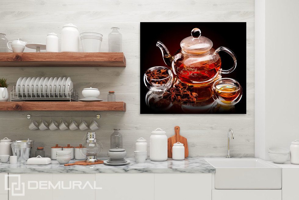 Délutáni tea Vászonképek a konyha Vászonkép Demural