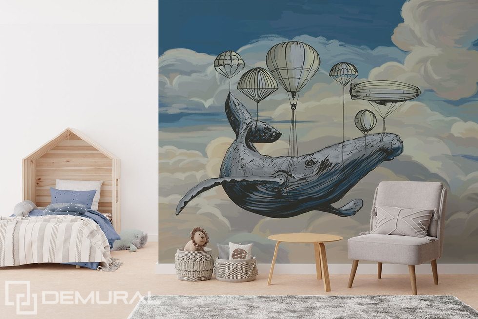 Láttál már repülő bálnát? Fotótapéta a gyermek szobájához Fotótapéta Demural